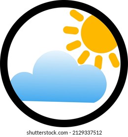 Vector illustration of sunny weather icon. suitable for children's education about the weather, books, weather applications, pictures of clothes, illustrations on the news and others.