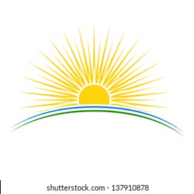 Vector Illustration Of Sunrise Sun