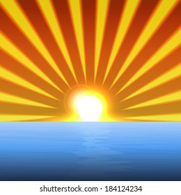 Vector illustration of sunrise sun