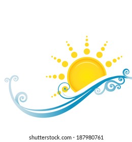 Vector illustration of sunrise sun