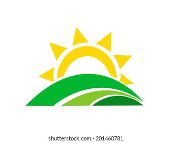 Vector illustration of sunrise sun 
