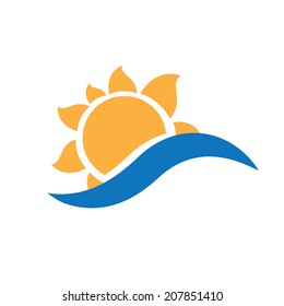 Vector illustration of sunrise sun