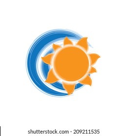 Vector illustration of sunrise sun