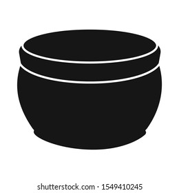 Vector illustration of sunscreen and container icon. Graphic of sunscreen and cream stock symbol for web.