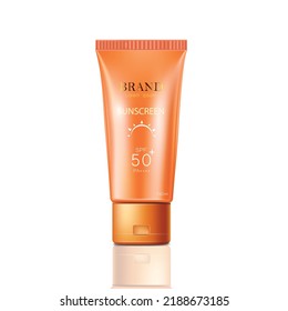 ilustración vectorial pantalla solar modelo de diseño de productos cosméticos.en fondo blanco.