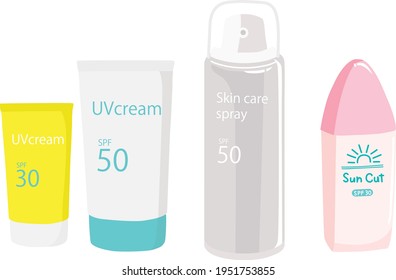 Vector illustration of Sunscreen set