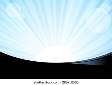 Vector illustration of sunset