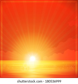 Vector Illustration of a Sunset Background