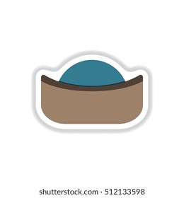 Vector illustration of sunset in China in paper sticker style