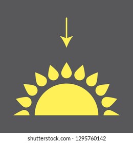 Vector illustration of a sunset. Flat forecast icon of a sunset. 