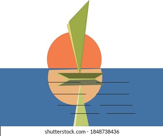 Ilustración vectorial de un gráfico atardecer, perfecto para antecedentes publicitarios y portadas de libros de cuentos para niños