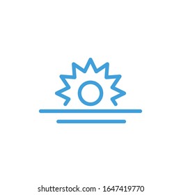 Vector illustration, sunset icon. Line design template