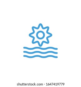 Vector illustration, sunset icon. Line design template