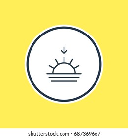 Vector Illustration Of Sunset Outline. Beautiful Sky Element Also Can Be Used As Sunrise  Element.