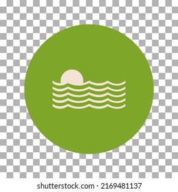 Vector illustration of sunset or sunrise. icon on transparent background (PNG). easy to use. editable vector. eps 10