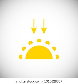 Vector illustration. Sunset vector weather forecast icon isolated on a white background. EPS10