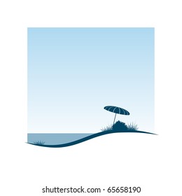 vector Illustration of a sunshade in the dunes