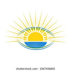 Vector Illustration of sunshine. can be used as a logo for a travel company