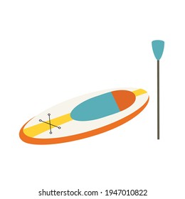 Vector illustration of sup standup paddleboard on a white background.