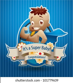 vector  illustration of Super baby boy 2