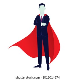 Vector illustration of super businessman isolated on white