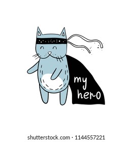 Vector illustration of a super cat.