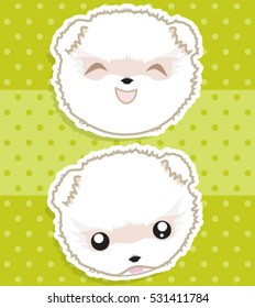 Vector Illustration of Super Cute and Happy Bichon Frise Puppy