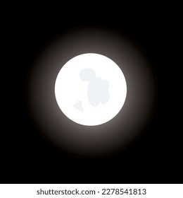 Vector illustration of a super full moon with a dark background. Illustration of the realistic moon, hunters moon
