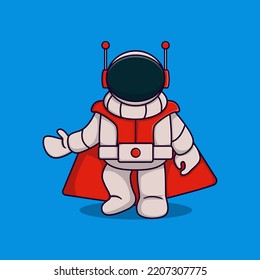 Vector illustration of super hero astronaut
