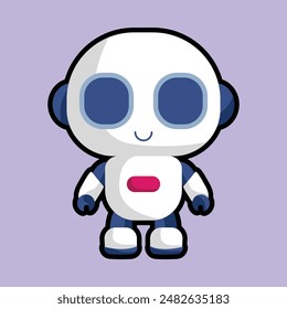 Vector illustration of super hero cute robot cartoon