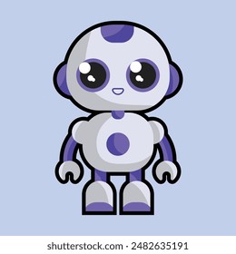 Vector illustration of super hero cute robot cartoon