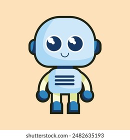 Vector illustration of super hero cute robot cartoon
