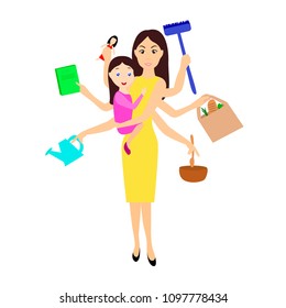 Vector illustration of a super mom