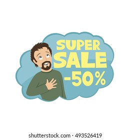 Vector illustration. Super sale.