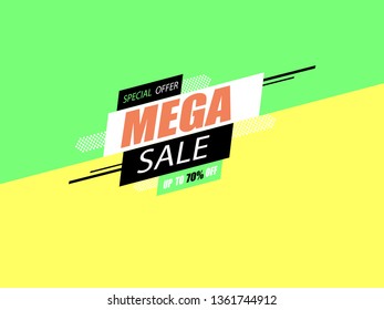 Vector illustration of super sale banner template design, big sale special offer. end of season party background