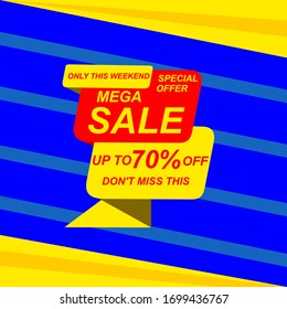 Vector illustration super sale, mega sale, big sale banner template design
