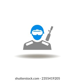 Vektorgrafik des Supersoldaten. Symbol für besondere Kräfte.