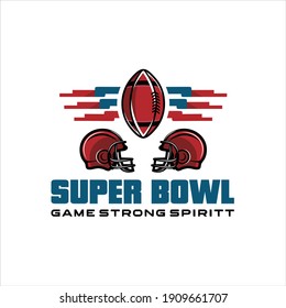 Vector illustration of Superbowl and American football badge in manual drawing style, American football logo design. Rugby emblem championship template, club, tournament.