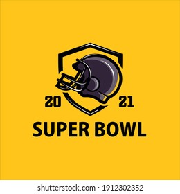 Vector illustration of Superbowl and American football badge in manual drawing style, American football logo design. Rugby emblem championship template, club, tournament.