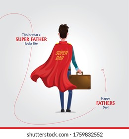 vector illustration of superdad on Father's Day background Concept of Father's day. corporate father