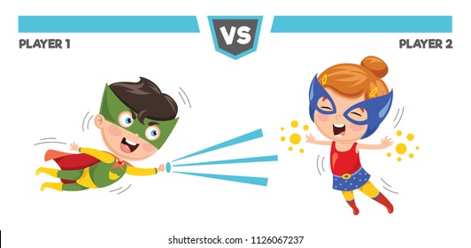 Vector Illustration Of Superheroes