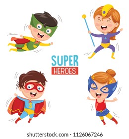 Vector Illustration Of Superheroes