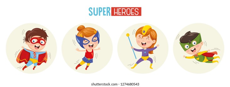 Vector Illustration Of Superheroes