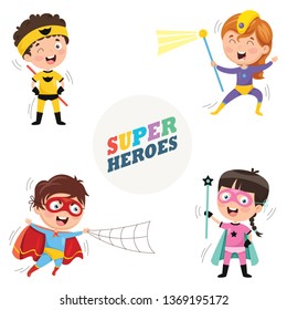 Vector Illustration Of Superheroes