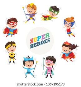 Vector Illustration Of Superheroes