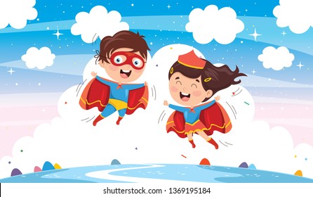 Vector Illustration Of Superheroes