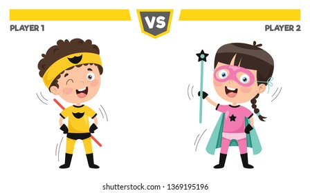 Vector Illustration Of Superheroes