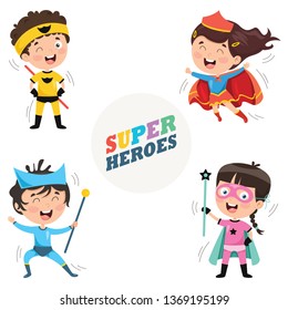 Vector Illustration Of Superheroes