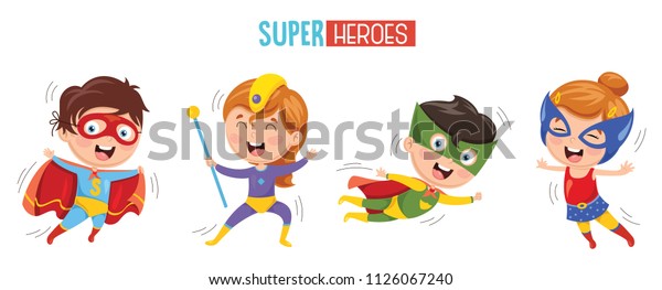 Vector Illustration Superheroes Stock Vector (Royalty Free) 1126067240