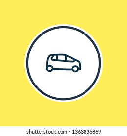 Vector illustration of supermini icon line. Beautiful vehicle element also can be used as hatchback icon element.